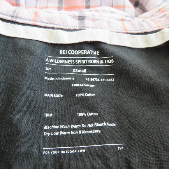 REI COOP Wallace Lake Flannel Shirt in Light Pink Plaid Gorpcore Outdoor Fall XS - Picture 14 of 14